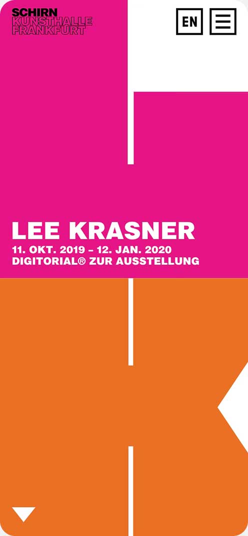 Plakat zur Ausstellung von Lee Krasner, 11. Okt. 2019 - 12. Jan. 2020, digital verfügbar.